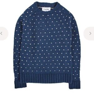 Corridor Birdseye Tanguis Cotton Navy Crewneck Sweater